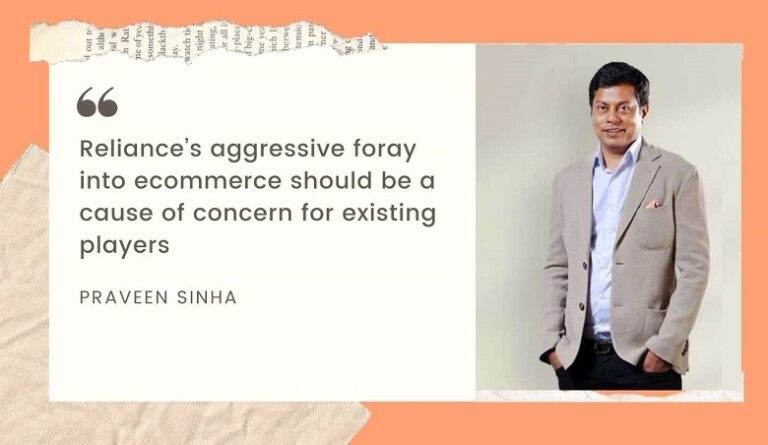 Reliance’s aggressive foray into ecommerce should be a cause of concern for existing players feels Jabong Co-Founder Praveen Sinha